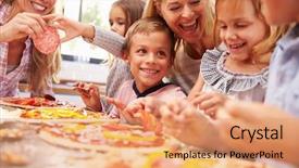  Presentation with women making - Cool new PPT layouts with interest group - two women making pizza backdrop and a coral colored foreground