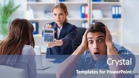  Presentation with mortgage - PPT layouts enhanced with interest mortgage rate in bank background and a ocean colored foreground