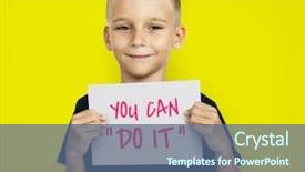  Presentation with virtual hand - Colorful PPT theme enhanced with interest rate - business and technology concept backdrop and a ocean colored foreground