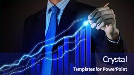  Presentation with graphics - Presentation theme consisting of interest rate - closeup image of businessman drawing background and a navy blue colored foreground