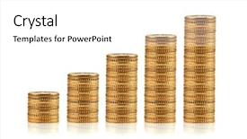  Presentation with white gold - PPT layouts consisting of interest rate - gold coin isolated on white background and a white colored foreground