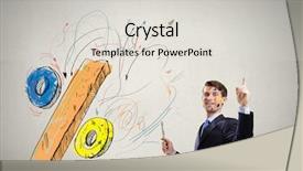  Presentation with brush - Amazing presentation theme having interest rate - young handsome businessman with brush backdrop and a light gray colored foreground