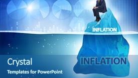  Presentation with inflation - Presentation theme enhanced with interest rate risk - businessman in inflation concept wih background and a ocean colored foreground