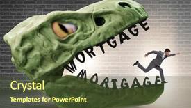  Presentation with accounts recievable debt - Presentation theme featuring interest rate risk - businessman in the jaws background and a tawny brown colored foreground