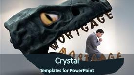  Presentation with loan - Slides having interest rate risk - businessman in the jaws background and a wine colored foreground