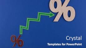  Presentation with financial interest - Amazing slide deck having interest-rate-symbol-on-blue backdrop and a ocean colored foreground