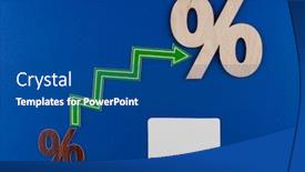  Presentation with financial interest - Presentation theme featuring interest-rate-symbol-on-blue background and a ocean colored foreground