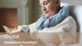  Presentation with calm - Presentation theme featuring interesting book and holding tea background and a coral colored foreground