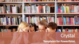  Presentation with page - Presentation having interesting book in library background and a coral colored foreground