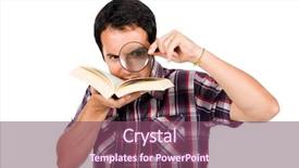  Presentation with magnifying glass - Slides featuring interesting book with magnifying glass background and a violet colored foreground