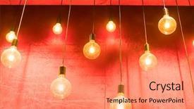  Presentation with lamps - Presentation consisting of interesting shape of tungsten filament background and a coral colored foreground