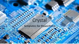  Presentation with circuit board - Slides consisting of interface circuits - close-up of electronic circuit board background and a light blue colored foreground