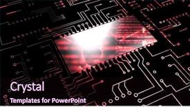  Presentation with circuit board - Theme having interface circuits - digitally generated image of circuit background and a wine colored foreground