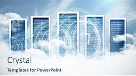  Presentation with servers - Amazing presentation having interface dial countdown with blue backdrop and a sky blue colored foreground