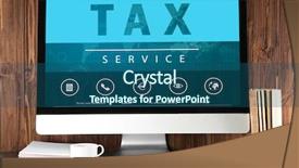  Presentation with interface - Slide deck consisting of interface of tax service website background and a ocean colored foreground