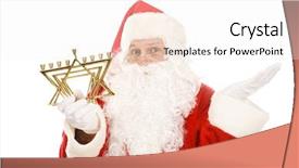 Presentation with jewish - Audience pleasing PPT theme consisting of interfaith - santa claus holding a jewish backdrop and a white colored foreground