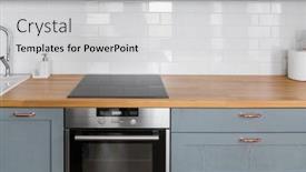  Presentation with cooking - PPT theme featuring interior-and-cooking-concept-modern background and a light gray colored foreground