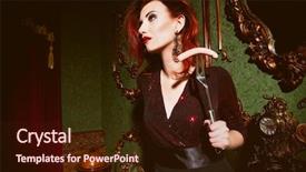  Presentation with vintage - Slide set having interior and having a meal background and a wine colored foreground