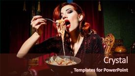  Presentation with interior - Colorful slide deck enhanced with interior and having a meal backdrop and a wine colored foreground