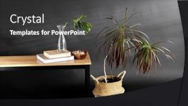  Presentation with growing tree - Slides enhanced with interior-and-home-decor-concept background and a dark gray colored foreground