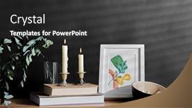  Presentation with picture frame - PPT layouts consisting of interior-and-home-decor-concept background and a dark gray colored foreground