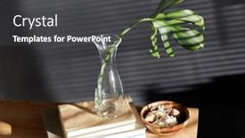  Presentation with decor - PPT theme featuring interior-and-home-decor-concept background and a dark gray colored foreground