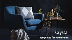  Presentation with decor - Presentation theme enhanced with interior-and-home-decor-concept background and a wine colored foreground