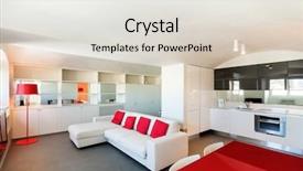  Presentation with apartment - Beautiful PPT theme featuring interior beautiful apartment modern furniture backdrop and a lemonade colored foreground