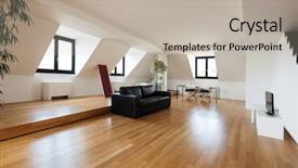  Presentation with living room - Cool new slide deck with couple in winter snow scene at beautiful sunny day backdrop and a light gray colored foreground