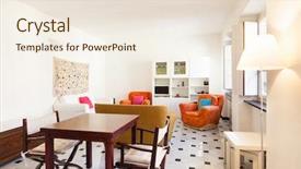 Presentation with living room - Audience pleasing slide set consisting of interior comfortable small apartment living backdrop and a  colored foreground