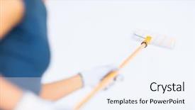  Presentation with home design - Slide deck with colorful neon light fluorescent disco background and a gold colored foreground.