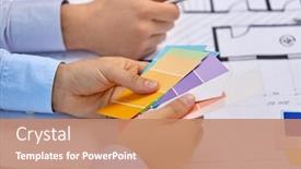  Presentation with design team - Presentation design featuring interior-design-architecture-and-people background and a coral colored foreground