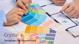  Presentation with design team - Cool new slide deck with interior-design-architecture-and-people backdrop and a coral colored foreground