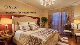  Presentation with furniture design - Slide set consisting of interior design bedrrom - decoration and furniture in luxury background and a coral colored foreground