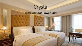  Presentation with furniture design - PPT theme having interior design bedrrom - decoration and furniture in modern background and a coral colored foreground