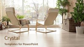  Presentation with furniture design - Presentation with interior design furniture - comfortable armchairs in modern living background and a lemonade colored foreground