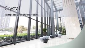  Presentation with elegant - Audience pleasing slides consisting of interior design hospitals - elegant stools and table backdrop and a light blue colored foreground