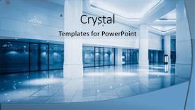  Presentation with blue marble video - Slide deck featuring interior design hospitals - empty building hall with marbled background and a light blue colored foreground