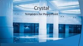  Presentation with blue marble video - Slides having interior design hospitals - empty building hall with marbled background and a light blue colored foreground