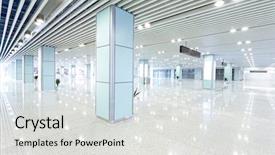  Presentation with interior design - Audience pleasing PPT theme consisting of interior design hospitals - hall of business building backdrop and a light gray colored foreground