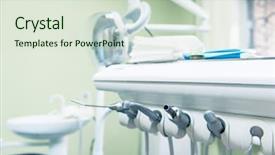  Presentation with office room - PPT theme enhanced with interior design hospitals - medical room office with equipment background and a soft green colored foreground