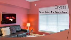  Presentation with room interior design - Theme having interior-design-of-a-luxury background and a coral colored foreground