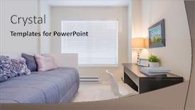  Presentation with room interior design - Theme with interior-design-of-a-luxury background and a light gray colored foreground