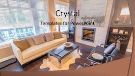  Presentation with living room - Slide deck featuring interior design of a luxury background and a coral colored foreground