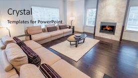  Presentation with zoo interior design - Colorful PPT layouts enhanced with interior design of a luxury backdrop and a light blue colored foreground