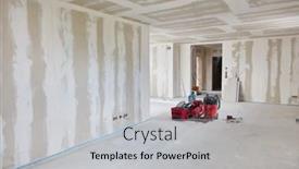  Presentation with room interior design - Presentation featuring interior-design-of-living-room background and a light gray colored foreground