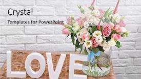  Presentation with room interior design - Presentation design with interior design of room with beautiful flowers background and a white colored foreground