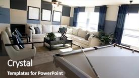  Presentation with room interior design - Slides consisting of interior design with pool table background and a tawny brown colored foreground