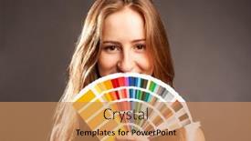  Presentation with interior designer - Audience pleasing presentation theme consisting of interior-designer-woman-holding backdrop and a coral colored foreground