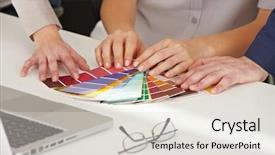  Presentation with water color hands - Beautiful presentation featuring interior designers - many hands with different color backdrop and a light gray colored foreground